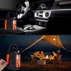 Bærbar kraftbank SBAOH T102 20000 MAH med holder og LED-belysning