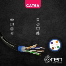 Câble Ethernet OREN CAT6A 100 M, 23 AWG, 500 MHz U / FTP, 10GBE