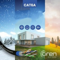 Etherneti kaabel Oren Cat6a 100 m, 23 awg, 500 mhz u / ftp, 10gbe