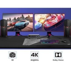 Switch KVM Yeemie Pro DP202C, 2 computadores, 4K, Double DisplayPort