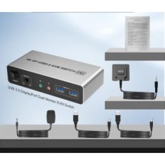 Byt KVM Yeemie Pro DP202C, 2 datorer, 4K, dubbel displayort