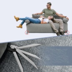 Oppustelig Kingcamp Camping Sofa, Transportpose, 85 x 175 x 72 cm