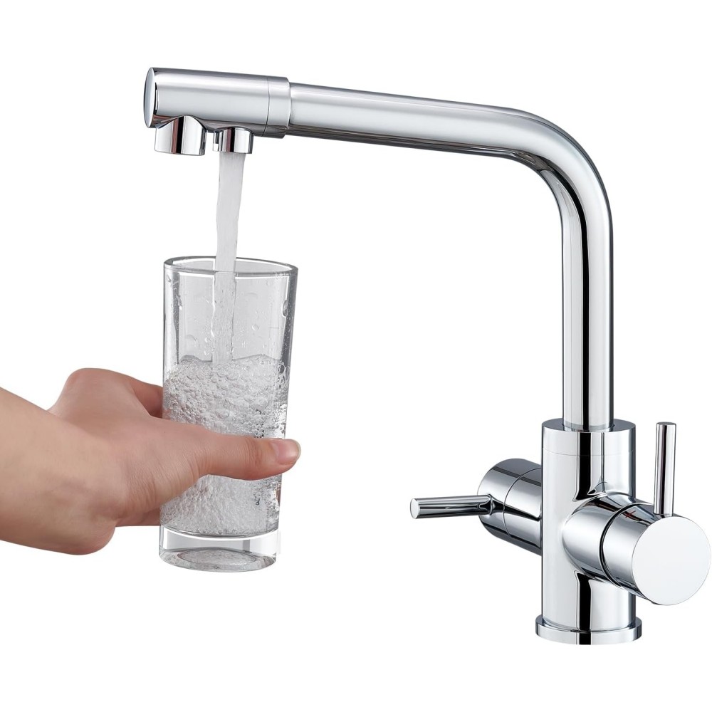 Faulkatze kitchen faucet, 360 °, with filter 3 in 1, chrome