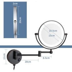 Mirror belyst dowry, 7x 1x, diameter 20 cm, sort