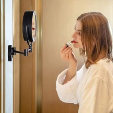 Speil opplyst dowry, 7x 1x, diameter 20 cm, svart