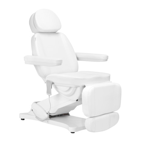 Electric cosmetic chair SILLON CLASSIC 3 motors white — side view