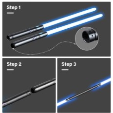 Licht zwaard Anasaber S8 Duel, RGB 12 kleuren met 4 geluiden