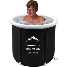 Baño de hielo inflable portátil B & Y 80x80 cm para relajación y regeneración