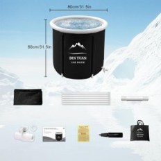 Bain de glace gonflable portable B & Y 80X80 cm pour la détente et la régénération