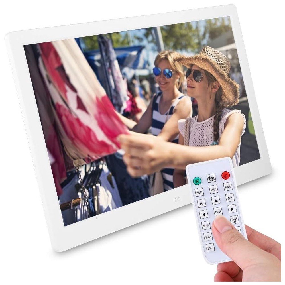 Digitální fotorámeček Bewinner 15,4 palce 32 GB 1280 800 HD bílá