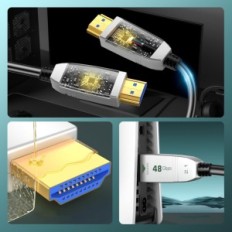 Fezlink fiberoptisk kabel, 8k HDMI, 40ft kabel, 48Gbps, lengde 12 m