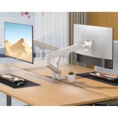 Stand per monitor Hillport M22W, 17-30 pollici, 37x25x 20 cm, bianco