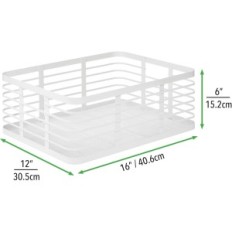 MDESIGN metalo organizatoriaus krepšelis, 40,6x30,5x15,2 cm, 6 vnt, balti, naudojami