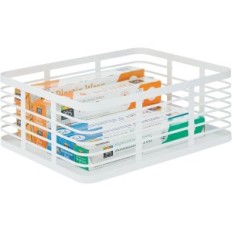 Mdesign Metallorganisatorkorb, 40.6x30,5x15,2 cm, 6-tlg, weiß, verwendet