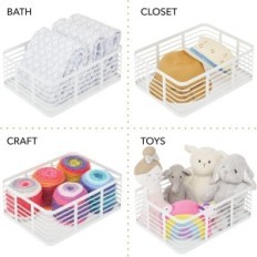 Mdesign Metal Organizer košík, 40.6x30,5x15,2 cm, 6 ks, bílý, použitý