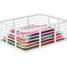 MDesign Metal Organizer Basket, 40.6x30,5x15.2 cm, 6 stk, hvit, brukt