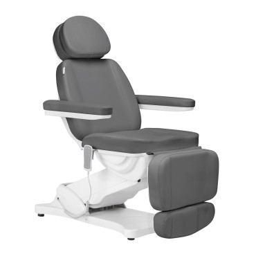 SILLON Classic 3-motoros elektromos kozmetikai szék szürke — oldalnézet
