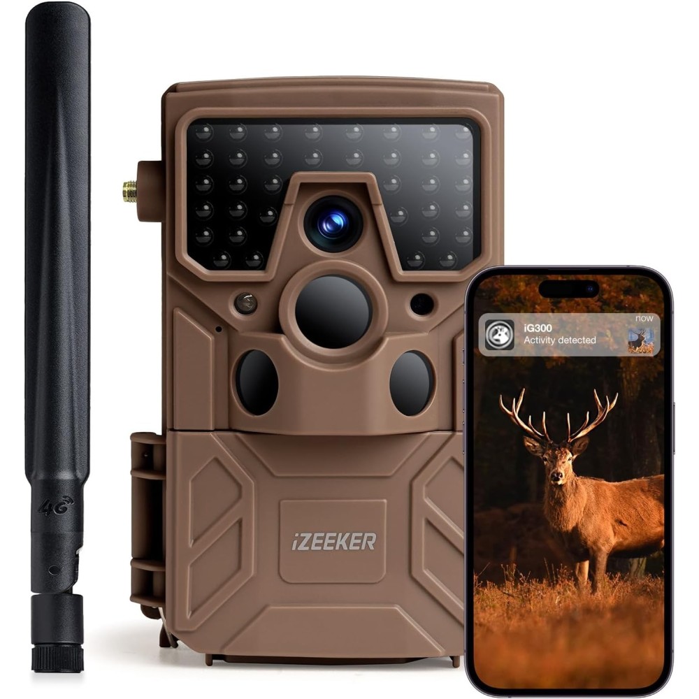 Wildlife Wildlife kamera Izeeker IG300 4G LTE, 2K 14 MP su IR 940nm, 120 ° kampu