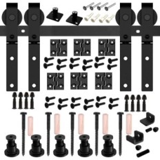 Set di porte pieghevoli da 214 cm 7 piedi, nero