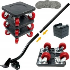 Poelie transportrollen, 360 ° roterende wielen, tot 400 kg, 4 stuks.