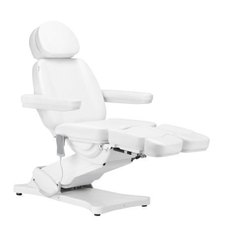 Elektrická kozmetická stolička SILLON CLASSIC 2 motory pedi biela — bočný pohľad