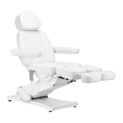 Ηλεκτρική καρέκλα καλλυντικών SILLON CLASSIC 2 μοτέρ pedi λευκή — προβολή από πλάι
