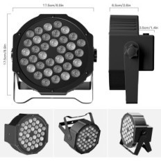 DELIBANG DMX512 diskoteka, 36 LED, RGB su nuotolinio valdymo pultu, 4 vnt.