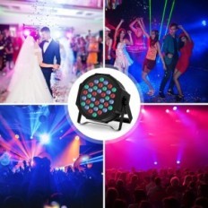 Delyang DMX512 Disco Lamp, 36 LED, RGB ar tālvadības pulti, 4 gab.