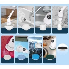 Escova de limpeza elétrica TopDirect, Scrubber com 8 bicos, 120 cm