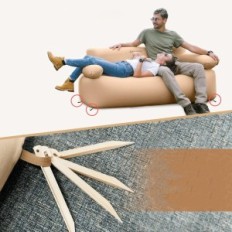 Sofa dmuchana KingCamp, 300 kg, 85 x 174 x 72 cm, brązowa