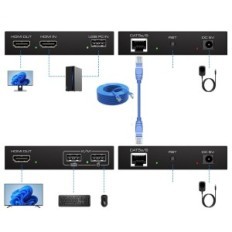 KVM Vedindust HDMI Extension Cable USB 120M RJ45 Cat5e / 6/7 Full HD