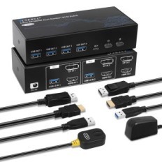 Cambie KVM TCNEWCL KS925T HDMI DP USB 5V para manejar múltiples computadoras