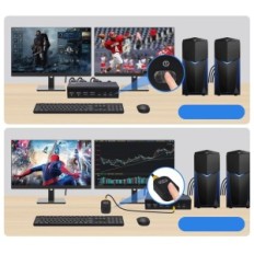 Spínač KVM TCNEWCL KS925T HDMI DP USB 5V na spracovanie viacerých počítačov