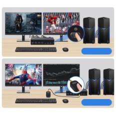 KVM TCNewCL KS925T HDMI DP USB 5V kapcsoló több számítógép támogatására