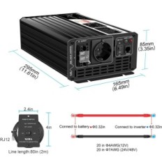 CswiPower 1500 W, 48 V, max. 3000 W, čisti sinusni val