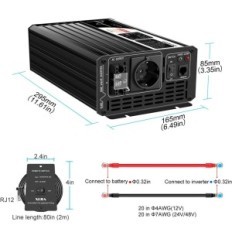 CSWIPOWER 1500 W, 48 V, Maks. 3000 W, ren sinusformet bølge