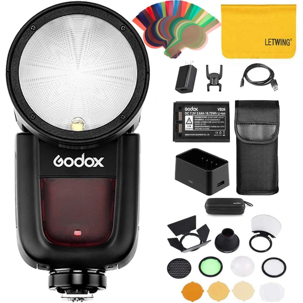 Kolo flash godox v1-f ttl + godle ak-r