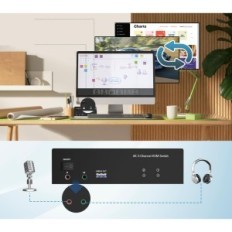 KVM Clickfish HDMI-lüliti + 2 DisplayPort, 3 monitorit, 2 arvutit DKM203B