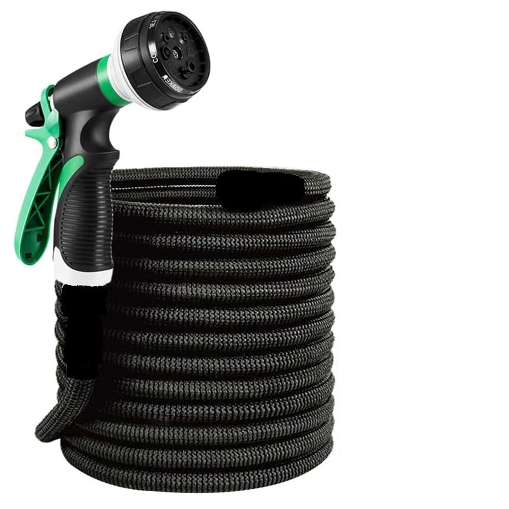 Mangueira de jardim com uma extensão Zeaslect 25m, com uma pistola regadora, usada