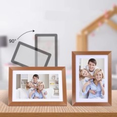 Digitális képkeret Wi- Fi Okulaku, HD IPS 16 GB, világosbarna