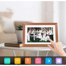 Digitálny fotorámik Wi-Fi, HD IPS 16 GB, svetlohnedá