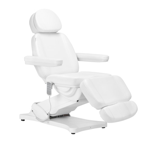 Elektromos kozmetikai szék SILLON CLASSIC 4 motorral, fehér bölcsővel — oldalnézet