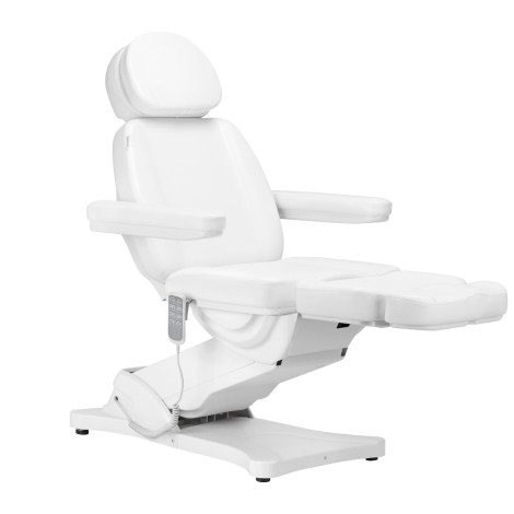 Elektrische cosmetische stoel SILLON CLASSIC met 4 motoren en wieg, wit — zijaanzicht