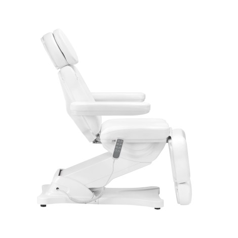Elektromos kozmetikai szék SILLON CLASSIC 4 motorral, fehér bölcsővel — oldalnézet