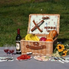 Wicker wicker basket ZORMY, for 2 people, color flowers