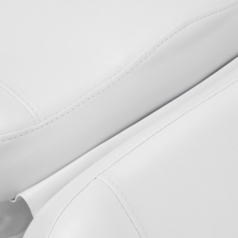 Fauteuil cosmétique électrique SILLON CLASSIC 4 moteurs avec repose-bras blanc — gros plan assise