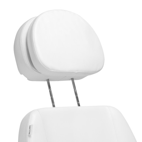 Fauteuil cosmétique électrique SILLON CLASSIC 4 moteurs avec repose-bras blanc — gros plan tête