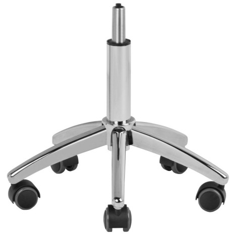 Sgabello cosmetico am-304 nero — primo piano delle ruote