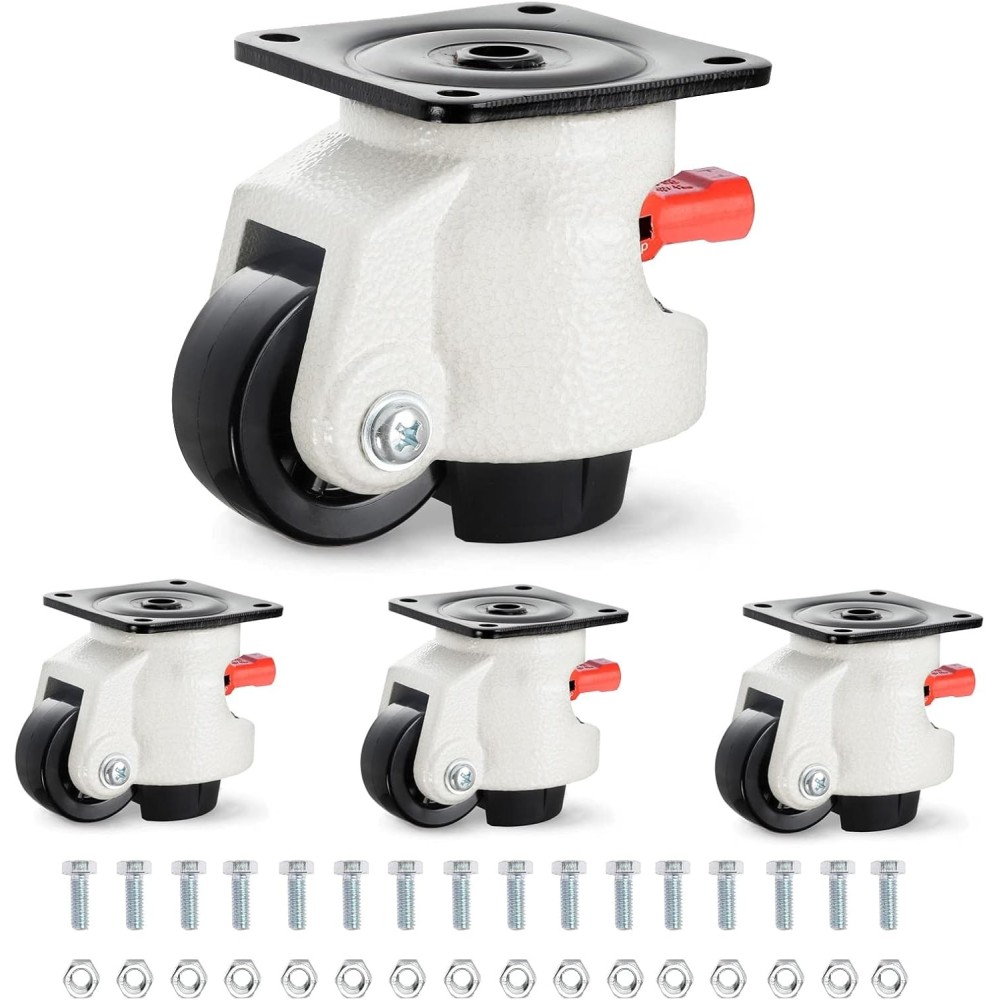 Weibida Mobilier Roues, jusqu'à 1500 kg, ensemble de 4 pièces, hauteur de 10-11 cm, blanc