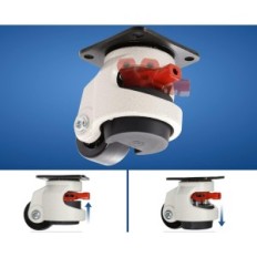 Ruedas de muebles de Weibida, hasta 1500 kg, juego de 4 piezas, altura 10-11 cm, blanco